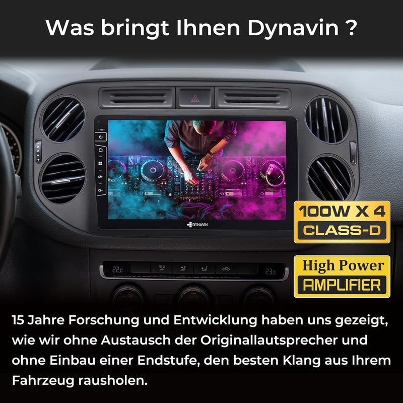 DYNAVIN Android Autoradio Navi für VW Golf 5 Plus | Tiguan 2007-2016, mit 4 * 100W DSP Verstärker |