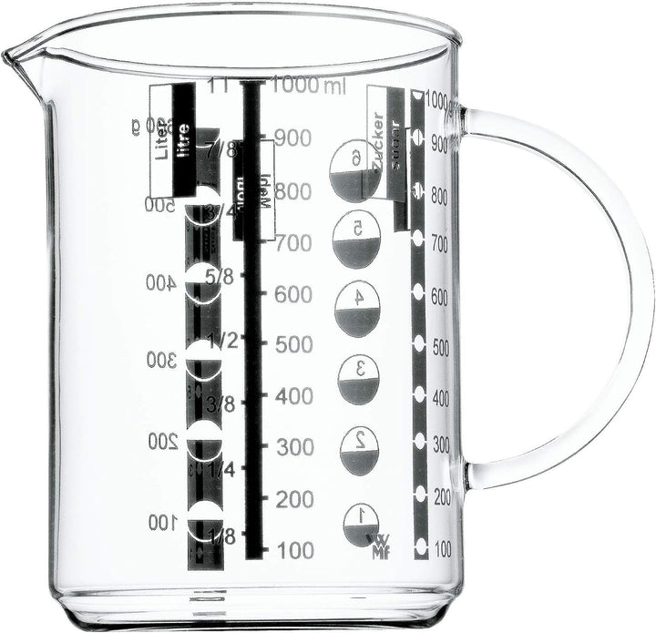 WMF Spätzle-Profi 35 x 14 cm, Spätzlereibe mit Teigschaber, Spätzlehobel & Gourmet Glas Messbecher 1