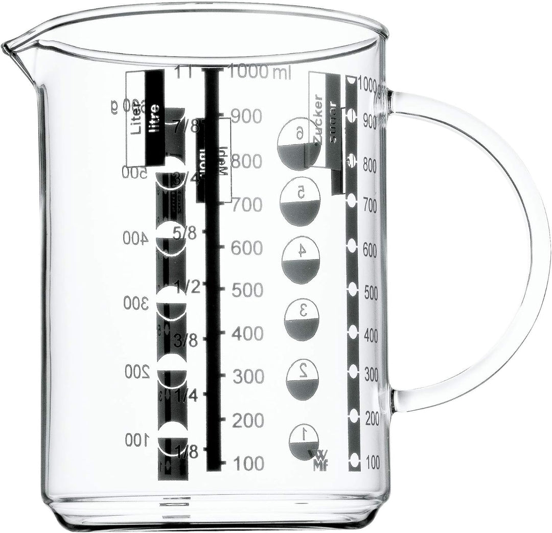 WMF Profi Plus Schneebesen Set 3-teilig, Cromargan Edelstahl teilmattiert &amp; Gourmet Glas Messbecher