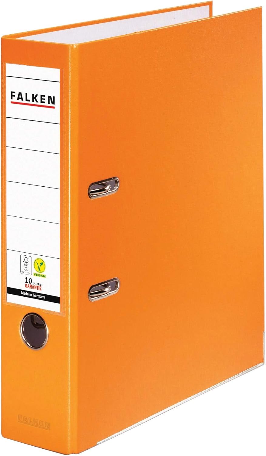 Original Falken 5er Pack PP-Color Kunststoff-Ordner. Made in Germany. 8 cm breit DIN A4 orange Vegan