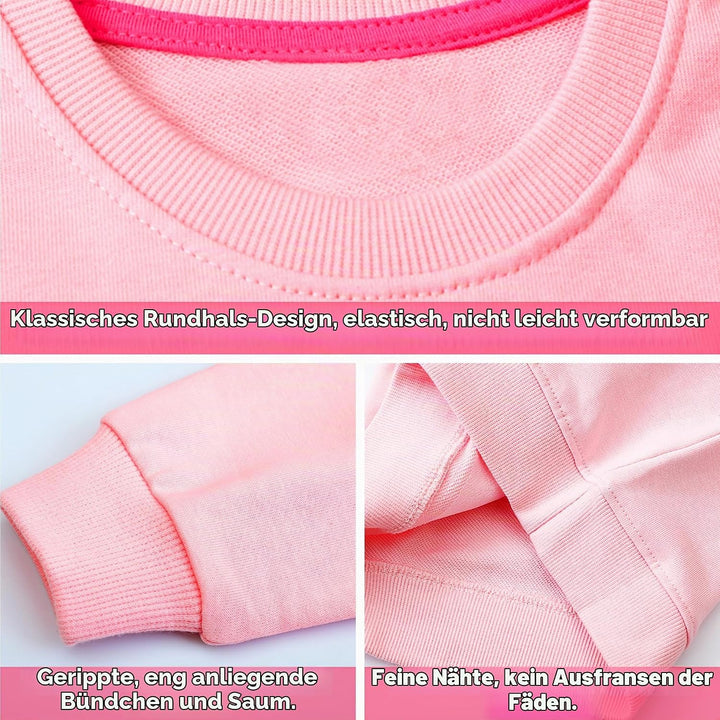 Sweatshirt Kinder Mädchen Regenbogen Einhorn Sweatshirt Pullover Sport Grau Rosa Langarm Warm Baumwo