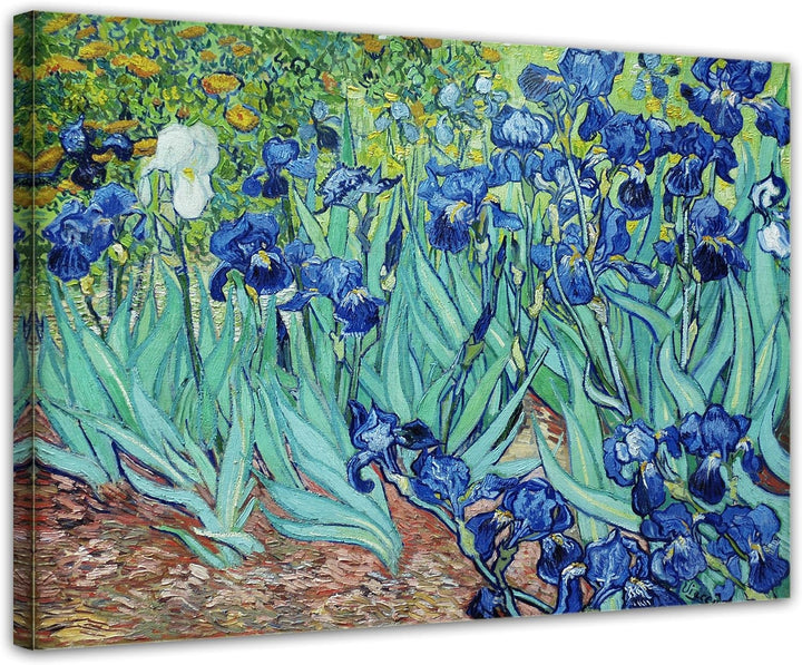 Bilderdepot24 Bild auf Leinwand | Vincent van Gogh Iris in 70x50 cm als Wandbild | Wand-deko Dekorat