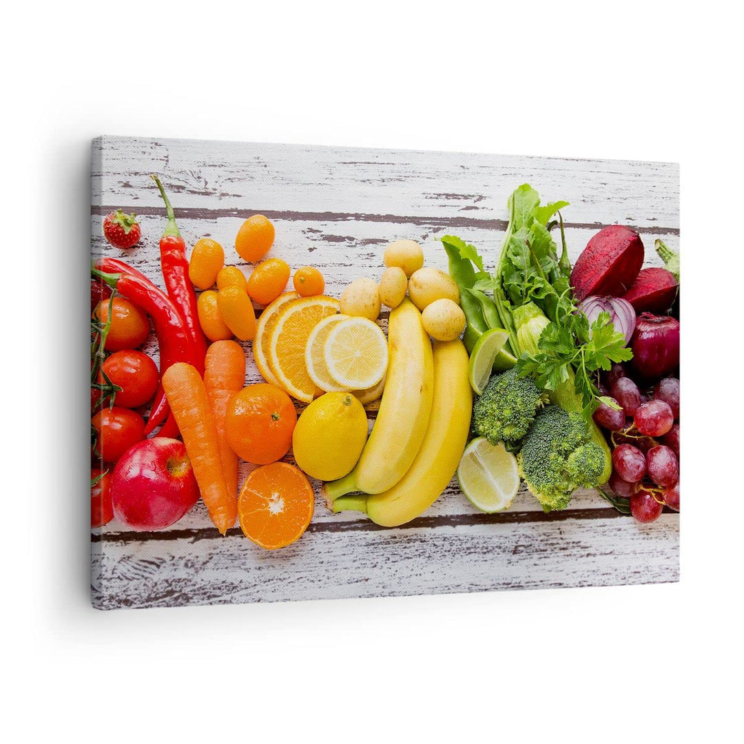 Bilder auf Leinwand Essen Gemüse Essen frisch Leinwandbild 70x50cm Wandbilder Dekoration Wohnzimmer