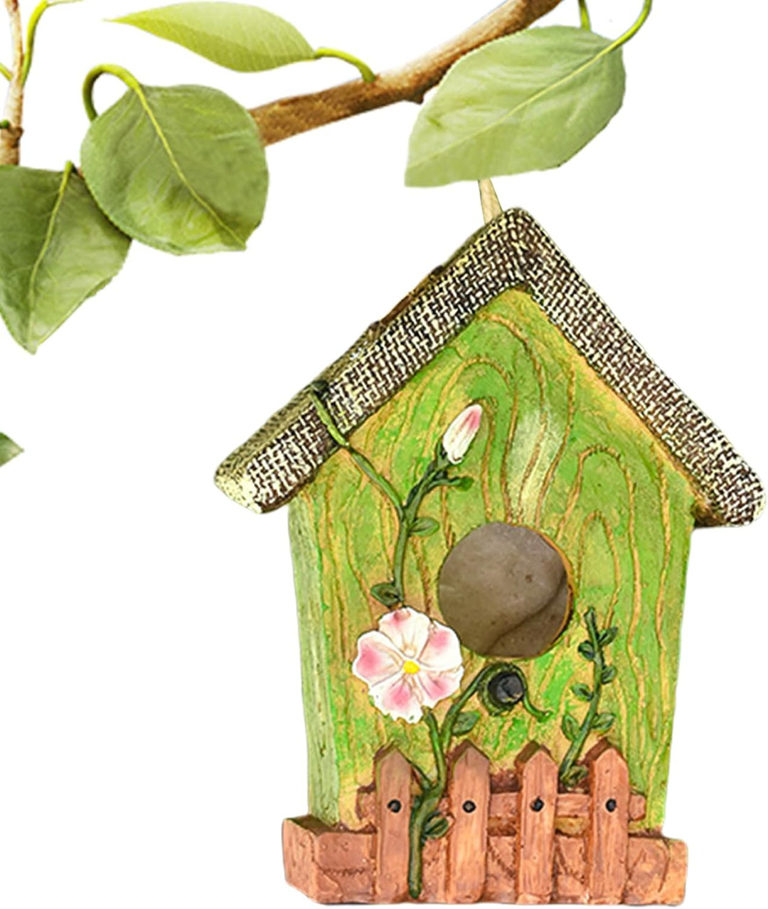 Vogelhaus für Baum, Outdoor Vogelhäuser - Harz handgeschnitztes Vogelhaus - Bunte Nistkiste, Gartend