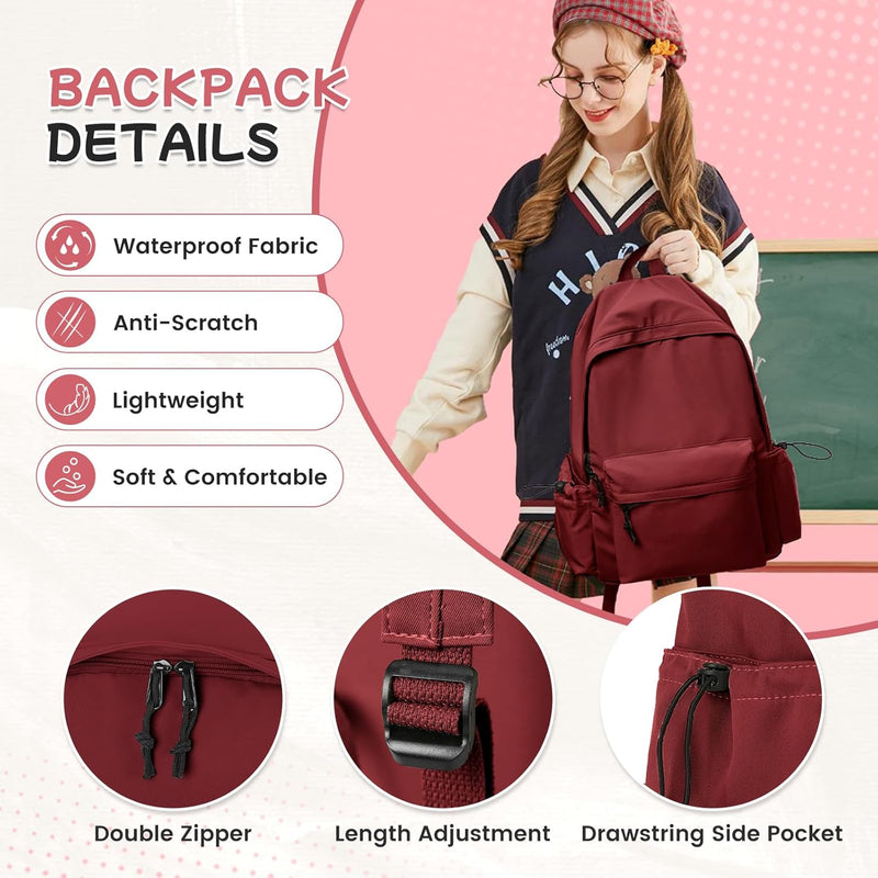 WEPLAN Schulrucksack Teenager Mädchen Rucksäcke Damen Schule Casual Schultaschen Unisex Schultasche