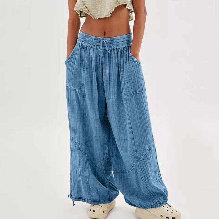 Hose Damen Sommer Grosse Grössen Leicht Lang Stoffhose Lockere Hose Damen Sommer Damen Stepp-Yogahos