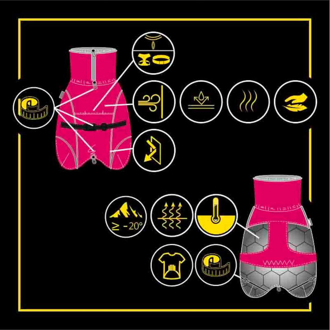 Croci C7081629 Hiking K2 Wintermantel, wasserdicht, wärmeausgleichend, für Hunde, Rosa (Fuchsia), 30