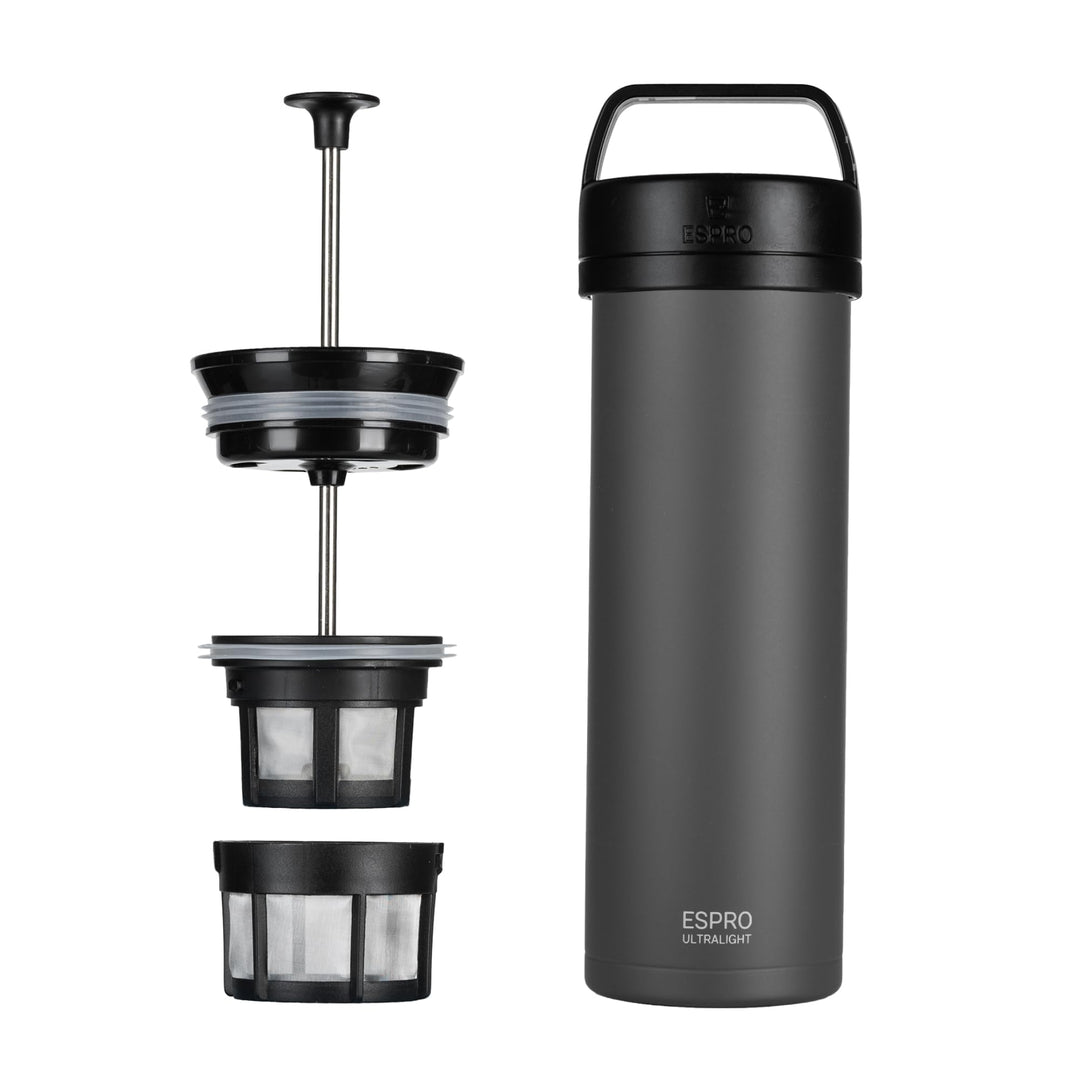 ESPRO – P0 Ultralight – Französische Kaffeepresse für Einzelportionen und leichte Trinkflasche für R