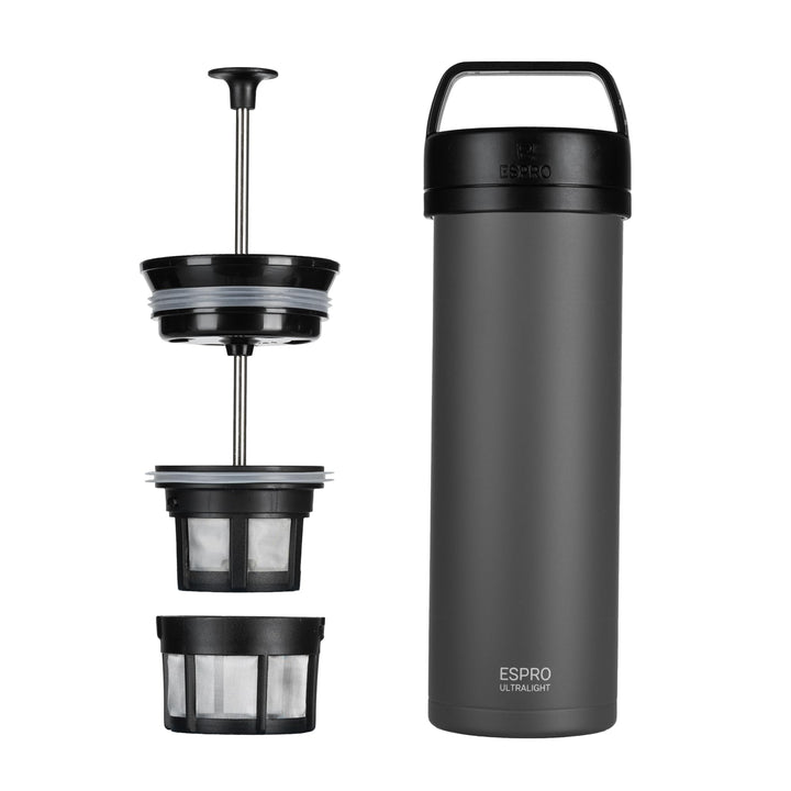 ESPRO – P0 Ultralight – Französische Kaffeepresse für Einzelportionen und leichte Trinkflasche für R
