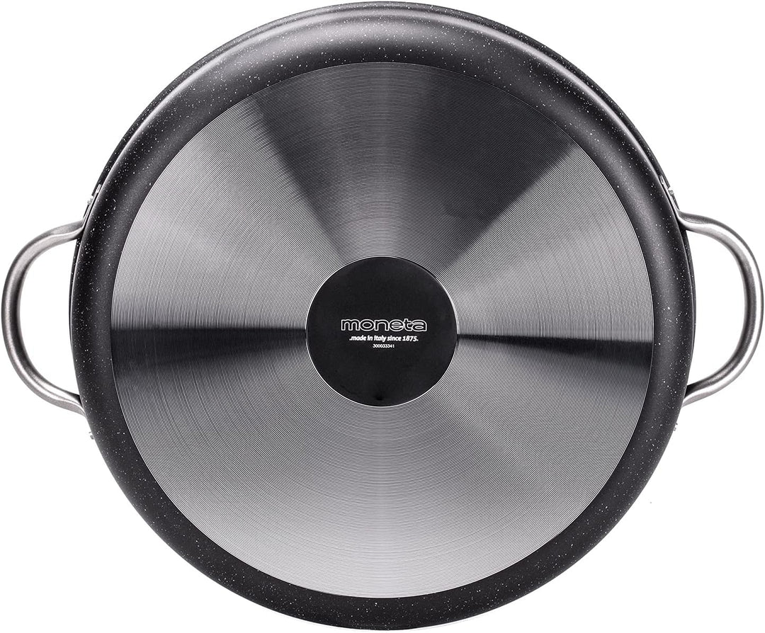 Moneta Etnea PRO Kochtopf mit Edelstahlgriff, Aluminium, Schwarz, 36 cm