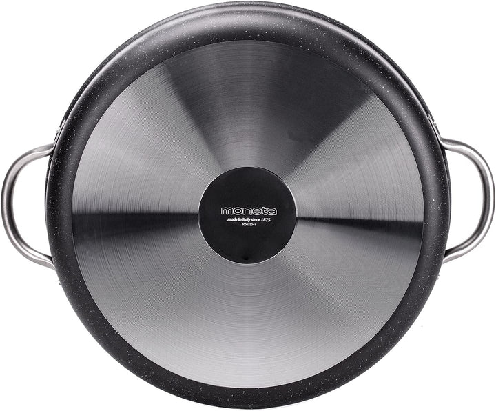 Moneta Etnea PRO Kochtopf mit Edelstahlgriff, Aluminium, Schwarz, 36 cm