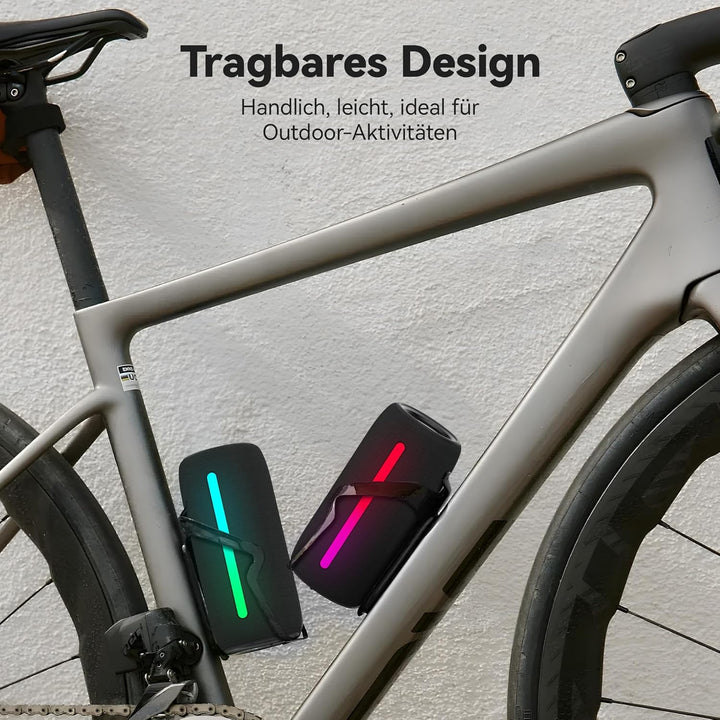 oraolo Bluetooth Lautsprecher, Speaker mit RGB Lichtshow, Musikbox Wasserdicht IPX6, 10 Stunden Akku