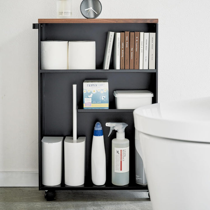 Semi-Closed storage cart - Tower - black Schwarz, Schwarz