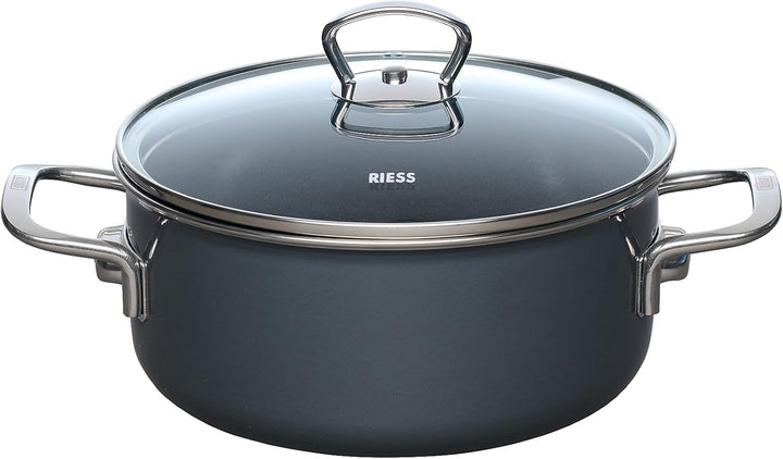 Riess, 0546-003, Familien-Set 5-teilig, NOUVELLE - DARK GREY, Premium-Emaille, LBH 50x30x30cm, Gewic