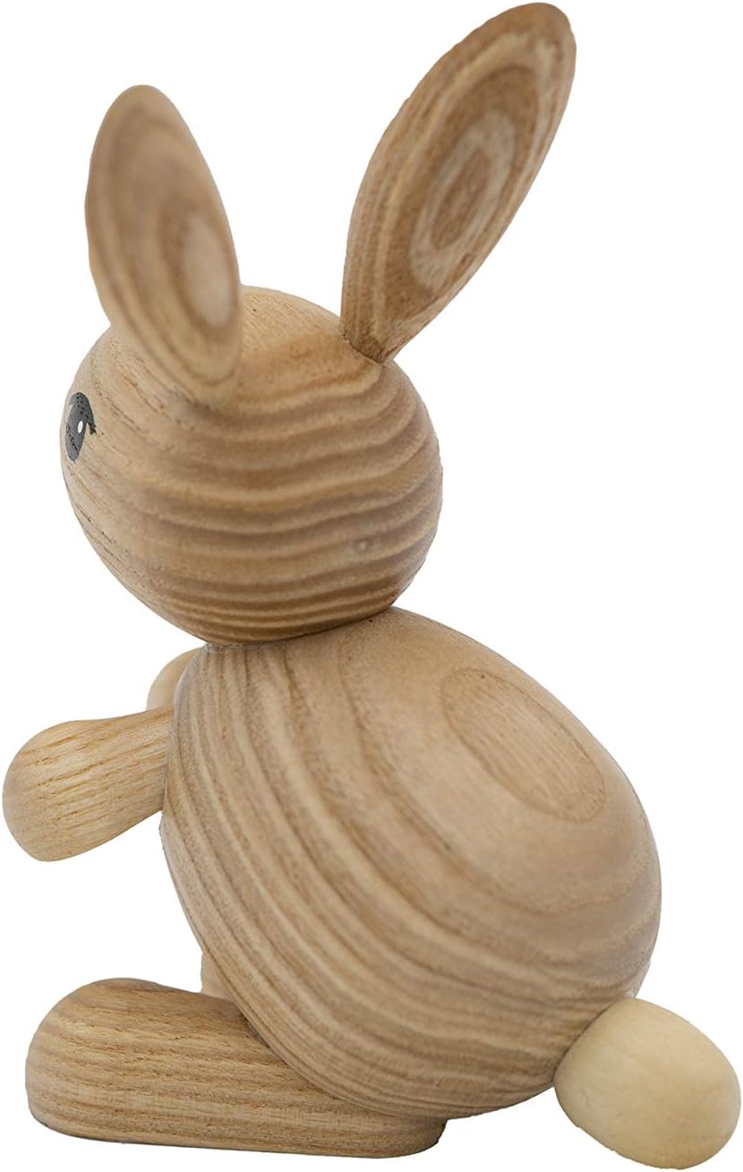 Kuhnert Drechslerei Osterdekoration/Osterhase „Hedda“ stehend, Blick nach rechts gerichtet, aus hell