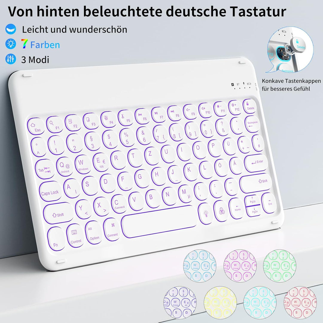 aoub Hülle mit Tastatur für iPad Air 11 Zoll 2025 M3/2024 M2, Kompatibel mit iPad Air 7./6./ 5./ 4.