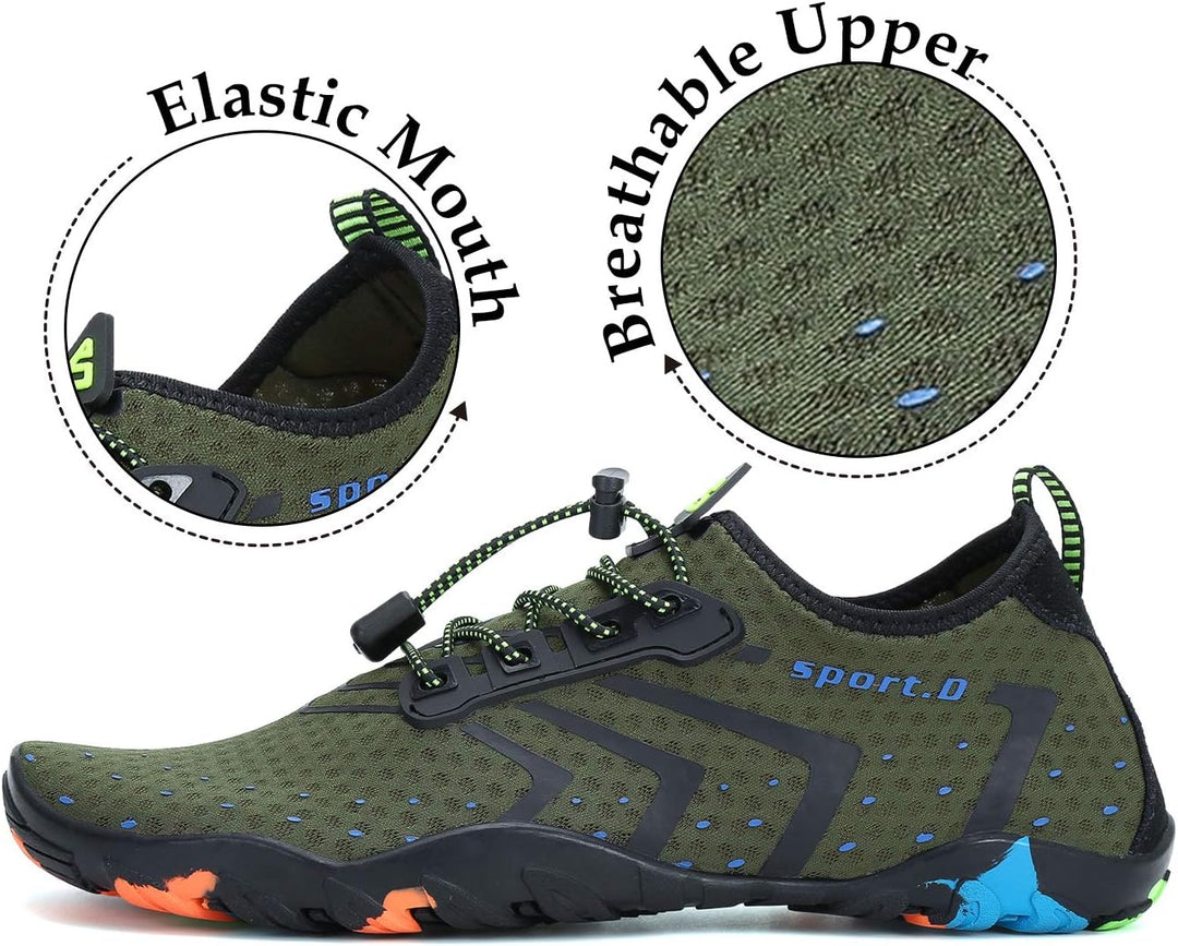 SAGUARO Badeschuhe für Herren Damen - 7/9 Drainagelöcher Schnelltrocknende rutschfest, Gr 35-48 38 E