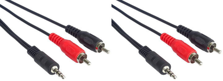 PremiumCord Klinke auf Cinch Y Kabel 10m, Klinkenstecker 3,5mm auf 2x Cinch RCA Stecker, Jack zu RCA
