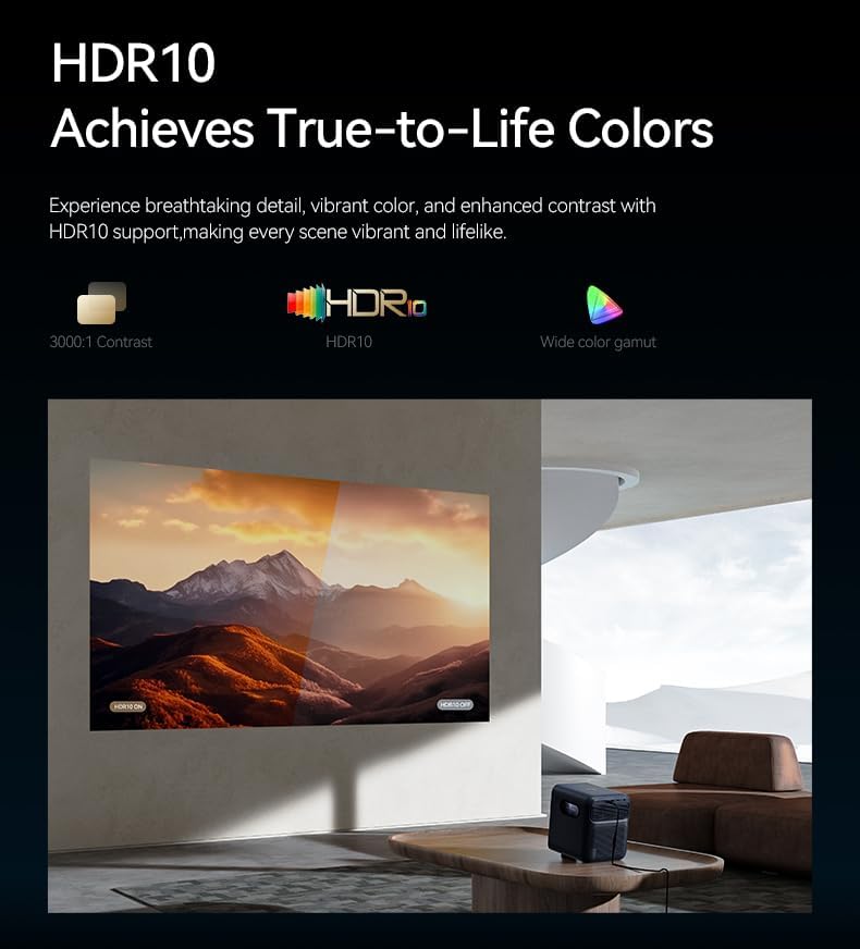 WANBO Mozart 1 Pro 4K Smart Beamer Heimkino: MEMC VRR/Google TV/1200ANSI/Netflix, HDR10, KI Autofoku