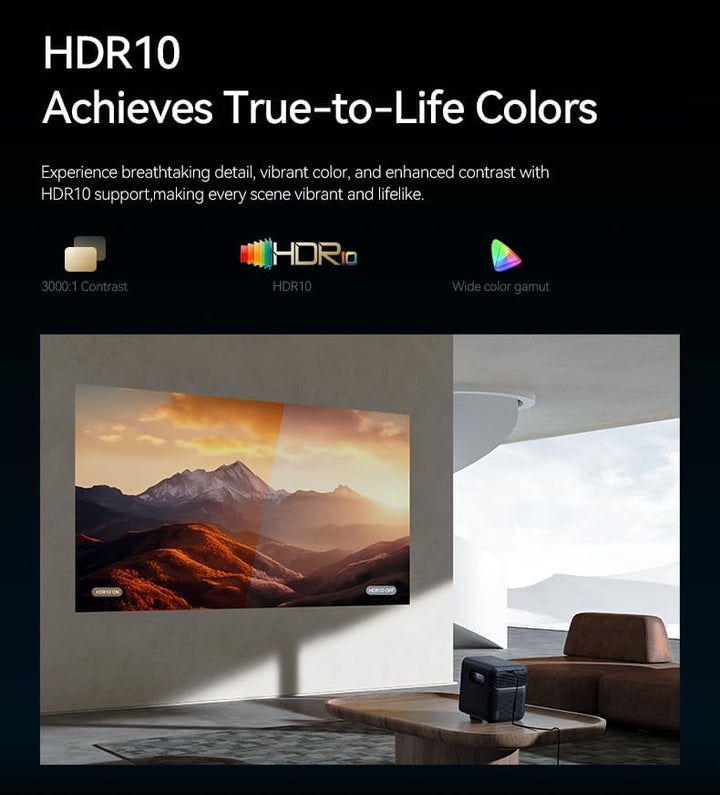 WANBO Mozart 1 Pro 4K Smart Beamer Heimkino: MEMC VRR/Google TV/1200ANSI/Netflix, HDR10, KI Autofoku