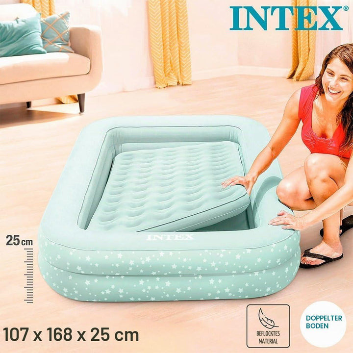 Intex, Kinderreisebett, aufblasbare Matratze, Luftbett mit Pumpe, Minzgrün, 3-6 Jahre