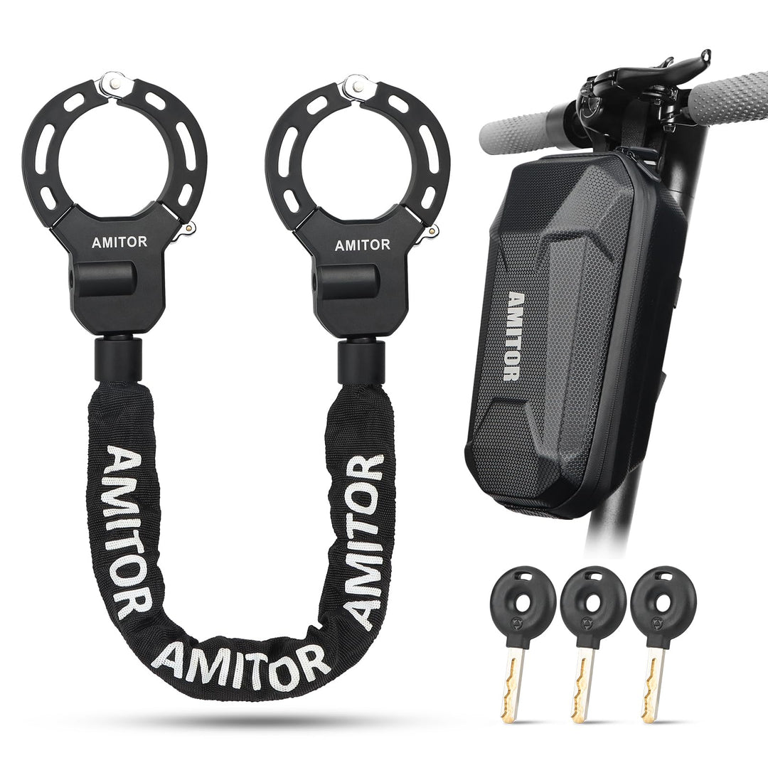 Handschellenschloss E Scooter Schloss mit Tasche 3L Leicht für Xiaomi Segway Ninebot, 8MM Anti-Diebs