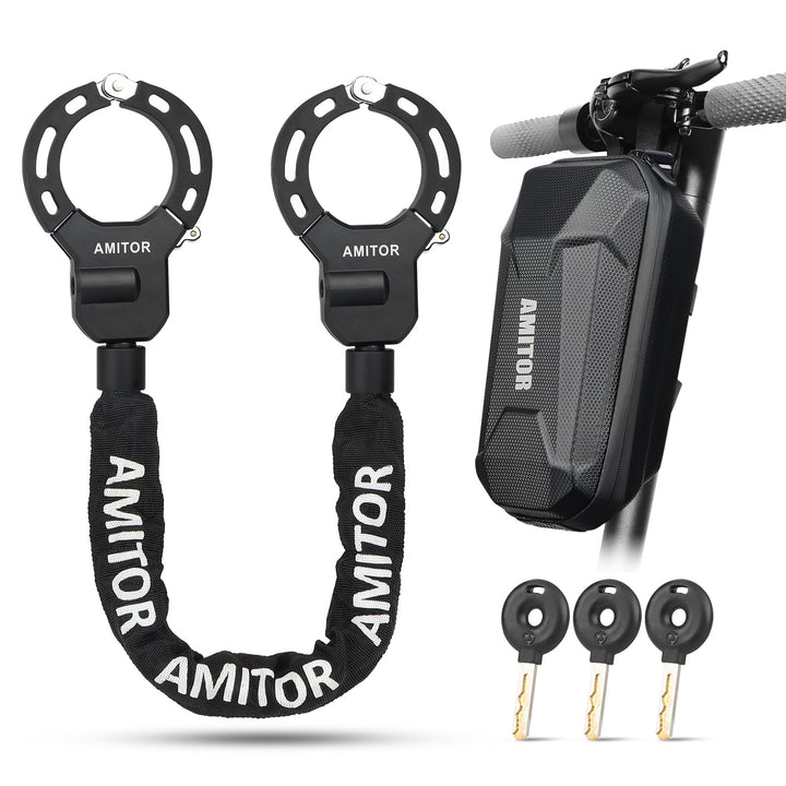 Handschellenschloss E Scooter Schloss mit Tasche 3L Leicht für Xiaomi Segway Ninebot, 8MM Anti-Diebs