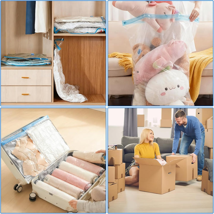 Vakuumbeutel für Kleidung mit Pumpe,10 Stück Vacuum Bags for Clothing(40 * 60,50 * 70,60 * 80,80 * 1