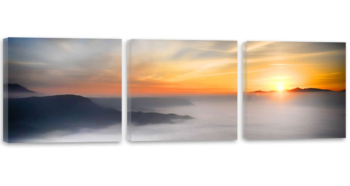 Feeby. Leinwandbild, Bilder, Wand Bild - 3 Teile - Panoramabild, Wandbilder, Kunstdruck 150x50 cm, S