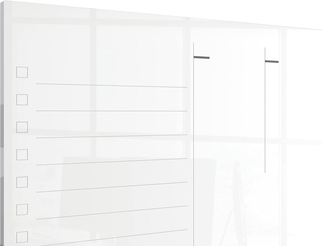Nobo Glas-Whiteboard Magnetischer Wochenplaner, Trocken Abwischbare Glas-Oberfläche, Rahmenlos, Zuha