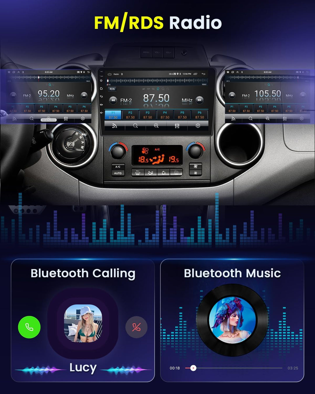 [Berlingo B9/Peugeot Partner] Autoradio Android CarPlay Android Auto | Android 15, 2+64G, 9 Zoll Tou