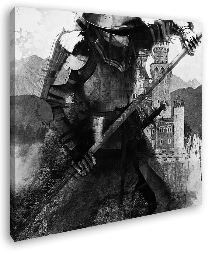 deyoli Mittelalter - Illustration Format: 70x70 Effekt: Schwarz&Weiss als Leinwandbild, Motiv auf Ec