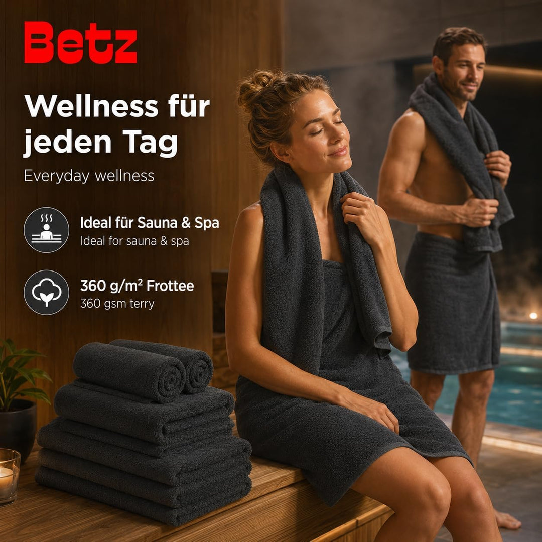 Betz 12 TLG. Handtuch Set Berlin 100% Baumwolle 2 Liegetücher 4 Handtücher 2 Gästetücher 2 Seiflappe