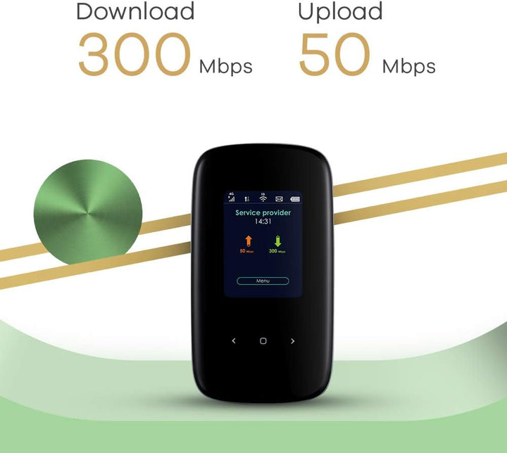Zyxel 4G LTE-A Mobile WiFi Hotspot, Download-Geschwindigkeit bis zu 300 Mbit/s, Dual-Band WLAN für b