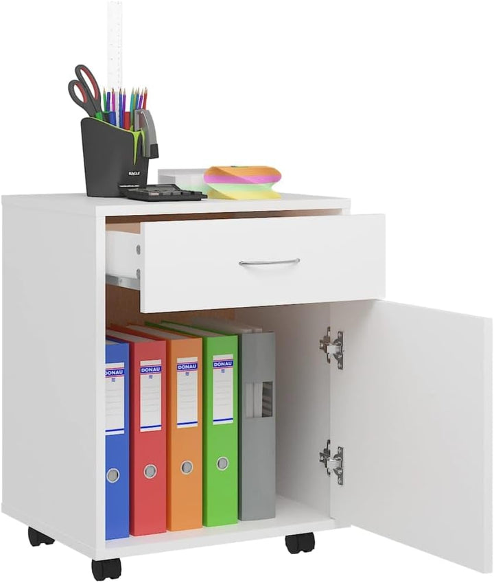 vidaXL Rollschrank mit 1 Tür 1 Schublade Rollcontainer Büroschrank Aktenschrank Bürocontainer Schran