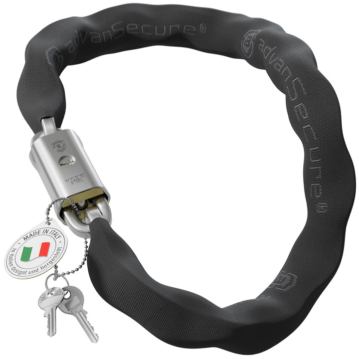 advanSecure® Hochsicherheits-Kettenschloss | optimal für E-Bike und Motorrad | max. Sicherheitsstufe