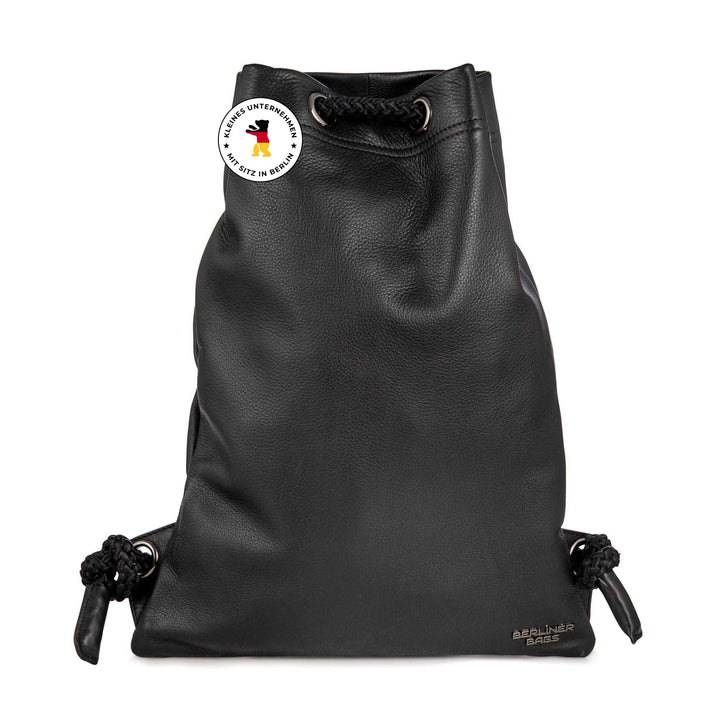 Berliner Bags Premium Turnbeutel Gym Bag aus Leder, Sportrucksack mit Kordelzug für Damen und Herren