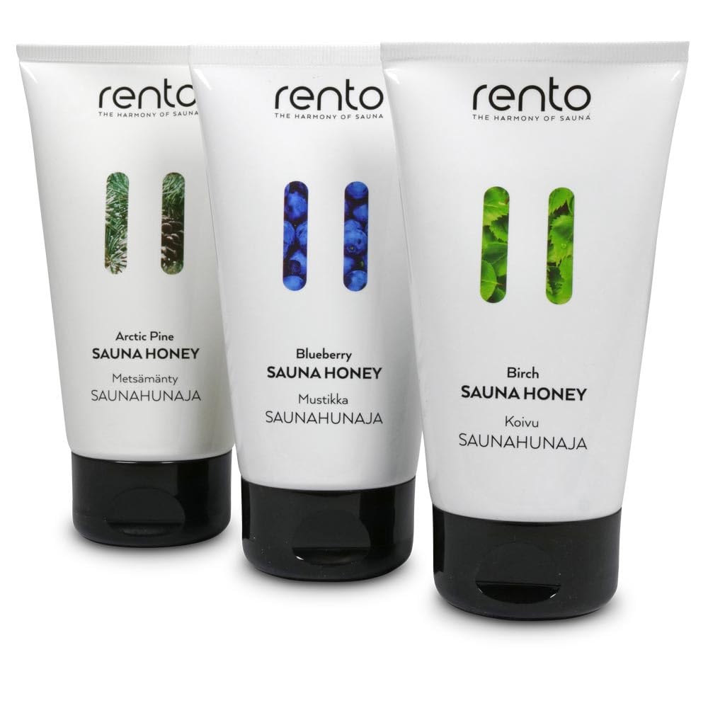 Rento Saunahonig-Creme 3er Set Blueberry Arctic Pine Birch - Feuchtigkeitsspendendes Exfoliant-Peeli