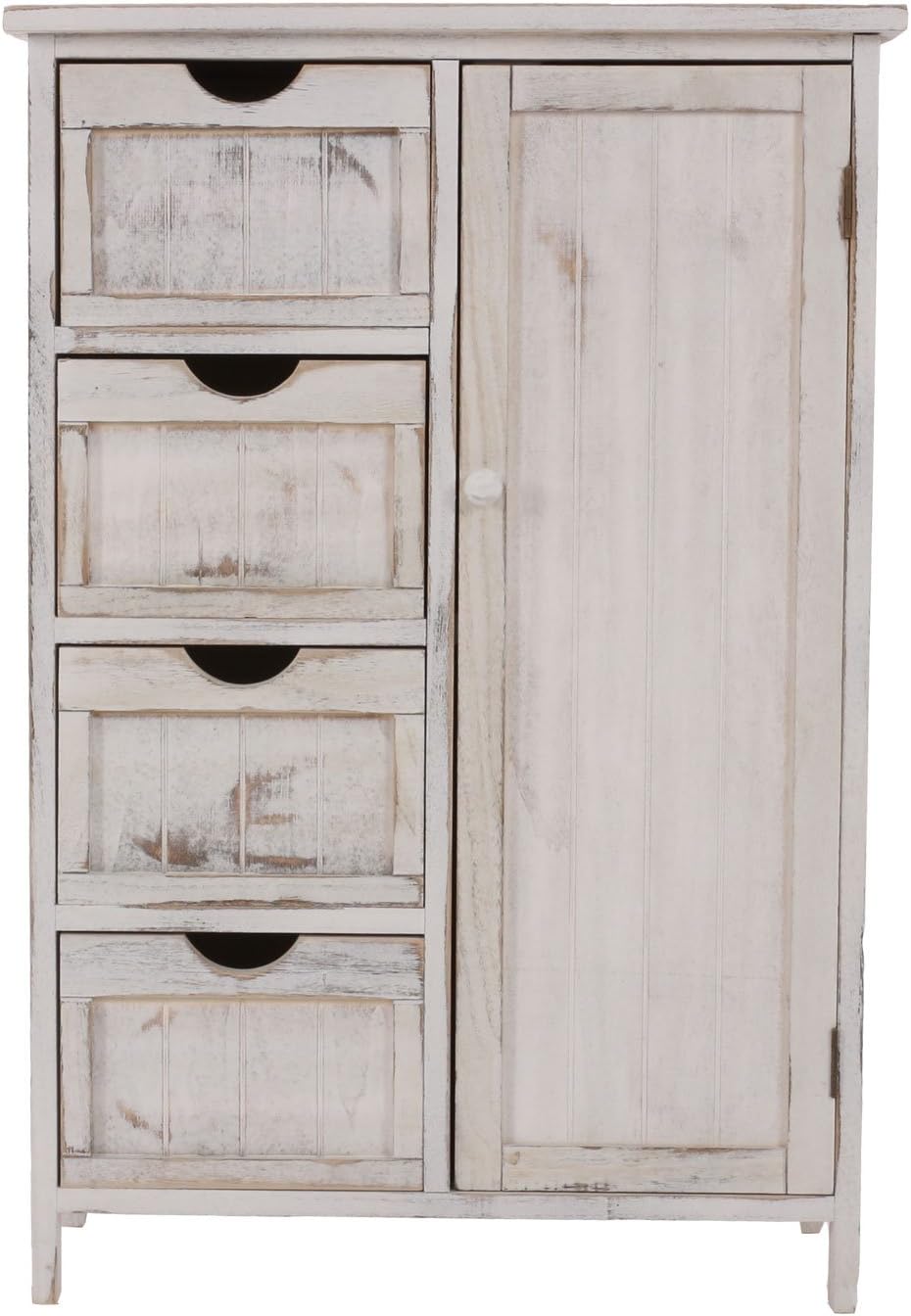 Mendler Kommode HWC-D12AM, Schrank Schubladenkommode, Shabby-Look Vintage 82x55x30cm - weiss