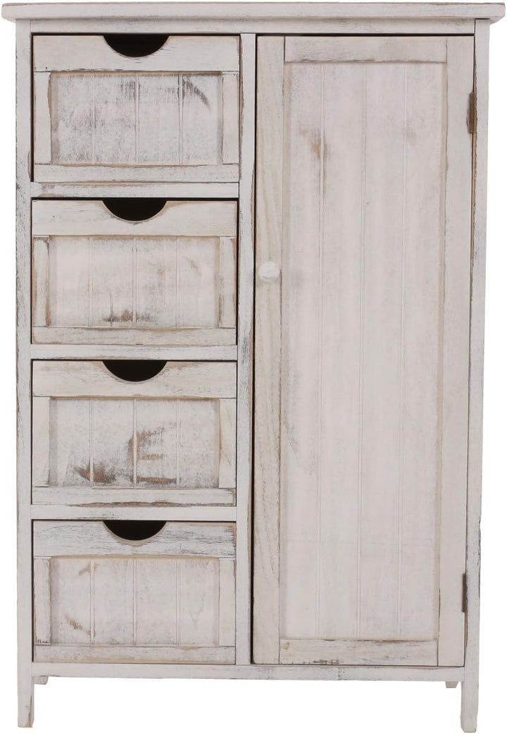 Mendler Kommode HWC-D12AM, Schrank Schubladenkommode, Shabby-Look Vintage 82x55x30cm - weiss