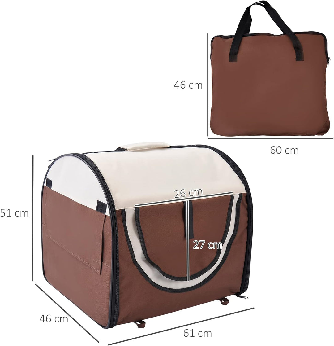 PawHut Hundebox faltbare Hundetransportbox Transportbox für Tier 2 Farben 5 Grössen 61x46x51 cm, kaf