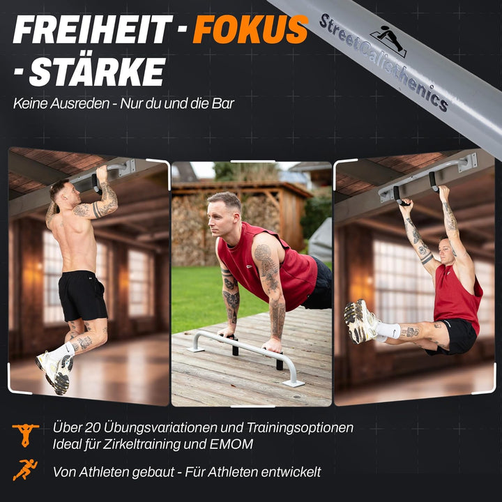 DuoBar Klimmzugstange [Wandmontage Abnehmbar] Calisthenics Equipment Homegym für Zuhause Pull Up Bar