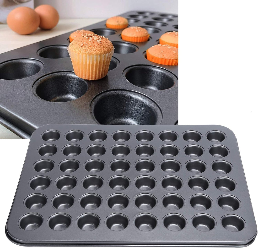 Dioche Muffinblech Mini Muffinbleche Karbonstahl PTFE Beschichtung 48 Tassen Antihaft Mini Rund Cupc
