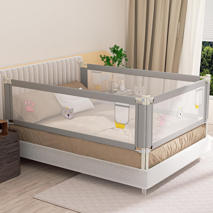 Ikodm Rausfallschutz Bett 200cm Bettgitter Kinderbett Klappbar Bettschutzgitter Für Kinder Bettgitte