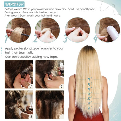 S-noilite Tape Extensions Echthaar 10pcs Extensions Echthaar Tiefschwarz Tape In Extensions Echthaar