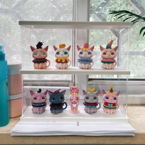 Nynelly 2 Ebenen Vitrine aus Acryl, transparent, zur Aufbewahrung, für Vitrine, staubdicht, für Acti