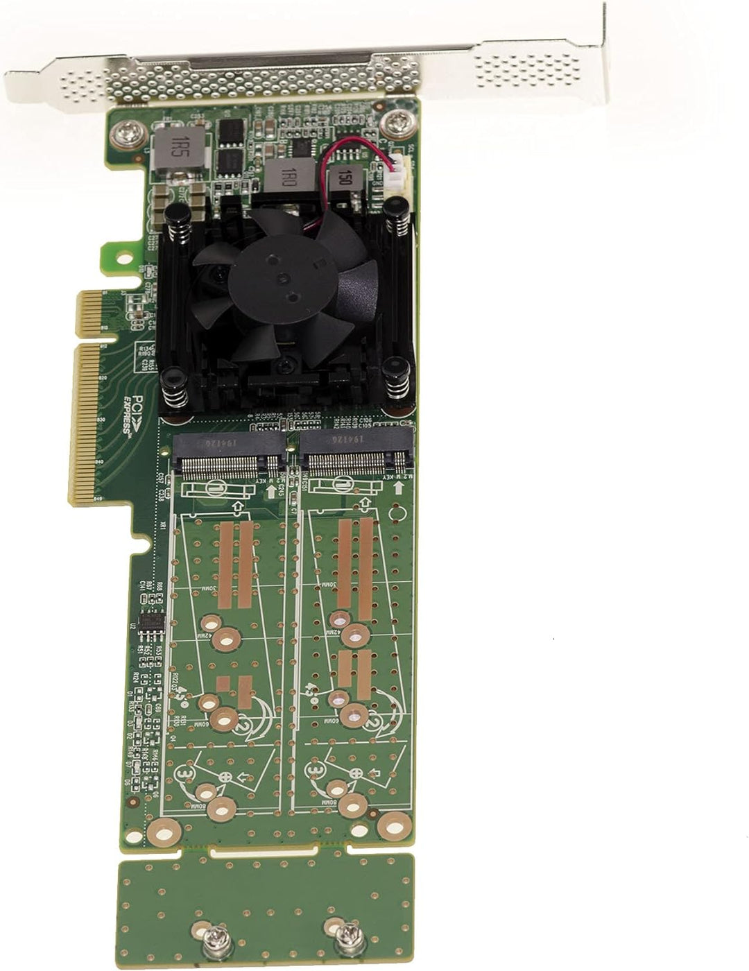 KALEA-INFORMATIQUE PCIe 3.0 8X Controller-Karte für 2 SSD M.2 NVMe M Key (M2 NGFF), Chipsatz PLX PEX