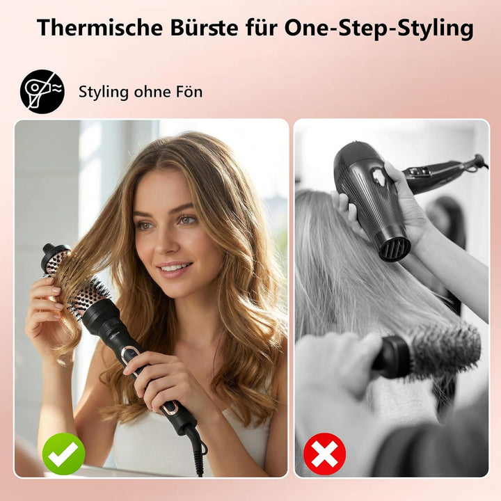 AraSyleon 3-in-1 Wärmebürste Set, Elektrische Haarbürste mit 3 Aufsätzen (32/38/45mm), Thermobürste