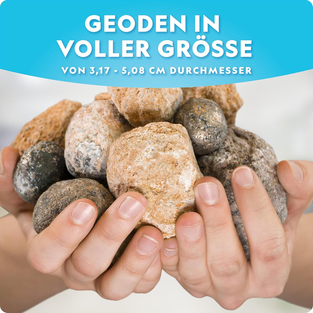 NATIONAL Geographic 10 Premium-Geoden zum Aufbrechen – Inkl. Schutzbrille &amp; Ständer – Mint-Experimen