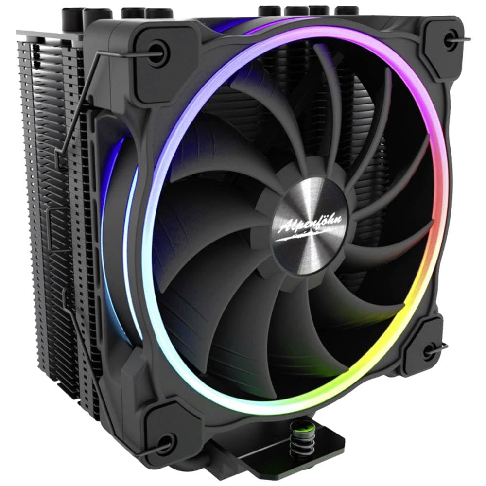 Alpenföhn Dolomit Advanced 120mm, CPU Kühler mit RGB-Lüfter für Effiziente Kühlung, Komplett Schwarz